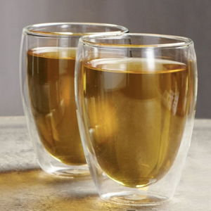 Double crystal tea mugs