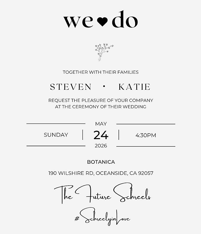 The Wedding Website of Katie Valverde and Steven Schreel