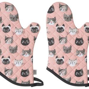 Now Designs Basic Oven Mitts, Set of Two, Cats Meow
