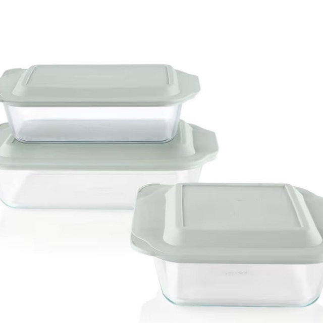 Pyrex Deep 3-Pack Glass Baking Dish Set (9"x13", 7"x11", 8"x8") With BPA-Free Lids, Rectangular Glass Bakeware, Dishwasher, Microwave, Freezer & Pre-Heated Oven Safe