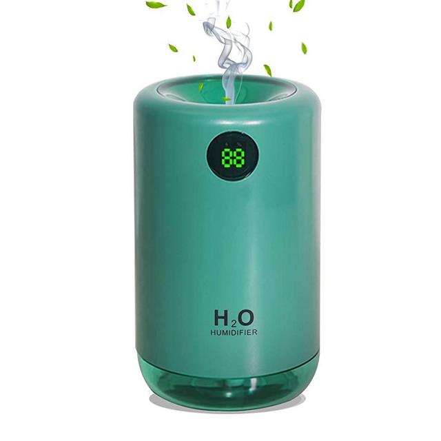 Portable Mini Humidifier, 500ml Small Personal Humidifier,2000mAh Battery With Digital Display, Night-Light Cool Mist Humidifier for Bedroom, Office，Travel(Mute, 2 Mist Modes, Spray Time for 8-16H)