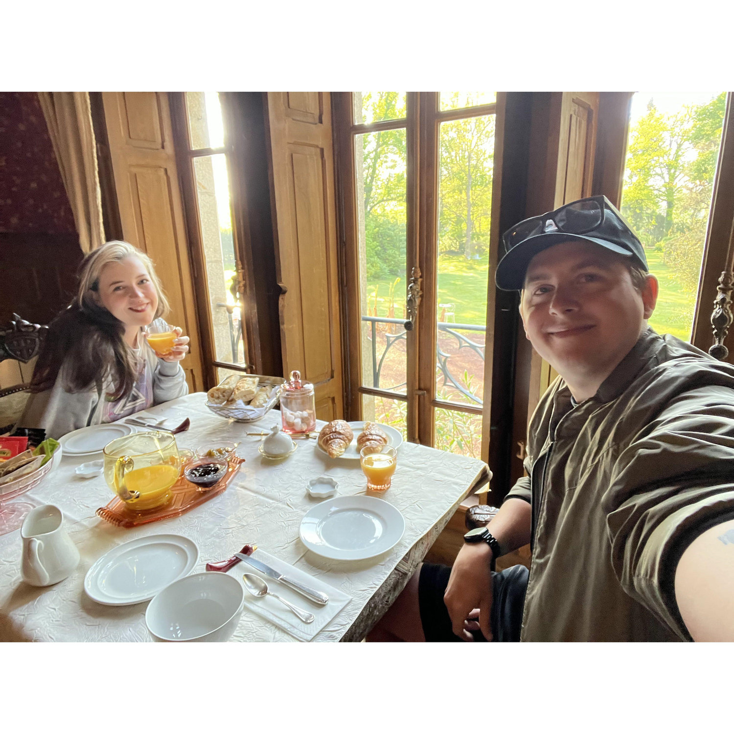 Daily homemade French breakfast in France