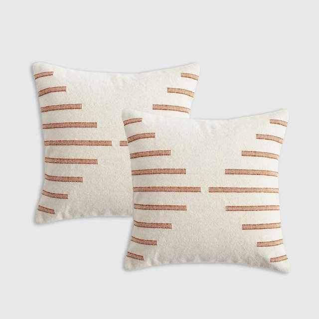 Bold Stripe Pillow Cover (Set of 2) - Terracotta