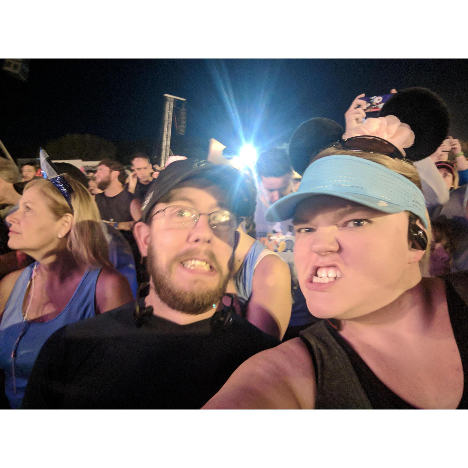 Getting ready to RUN!  This is just before we started our 10K for the DIsney Wine & Dine Half-marathon weekend in November 2017. The next day we completed the Half! 19.6 miles in two days!