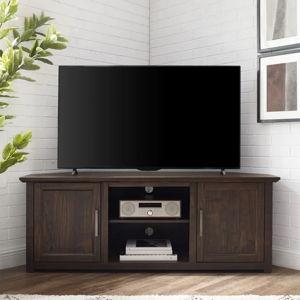 Camden Corner Tv Stand For 65+ Inch Tv -Dark Walnut
