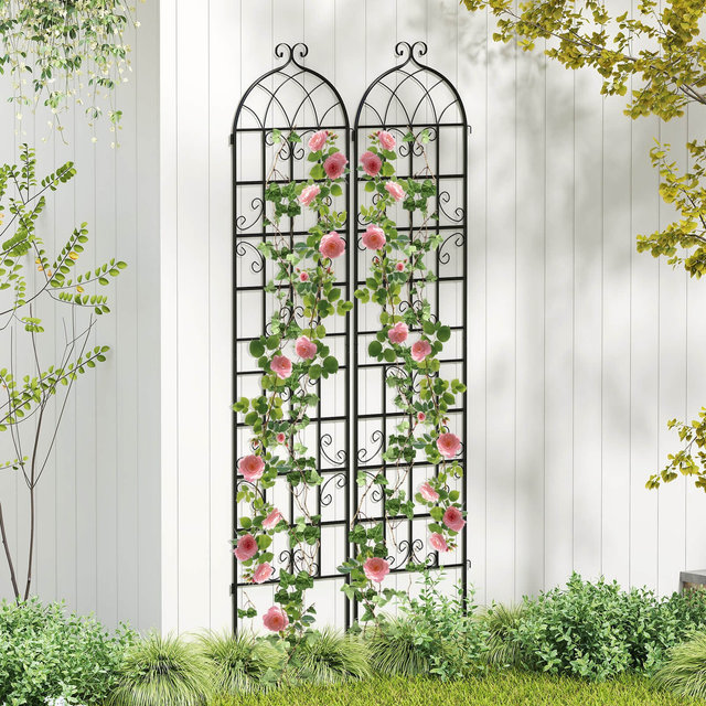 Costway 2 Pack 86” x 20” Metal Garden Trellis, Heavy-Duty Plant Support for Vegetable