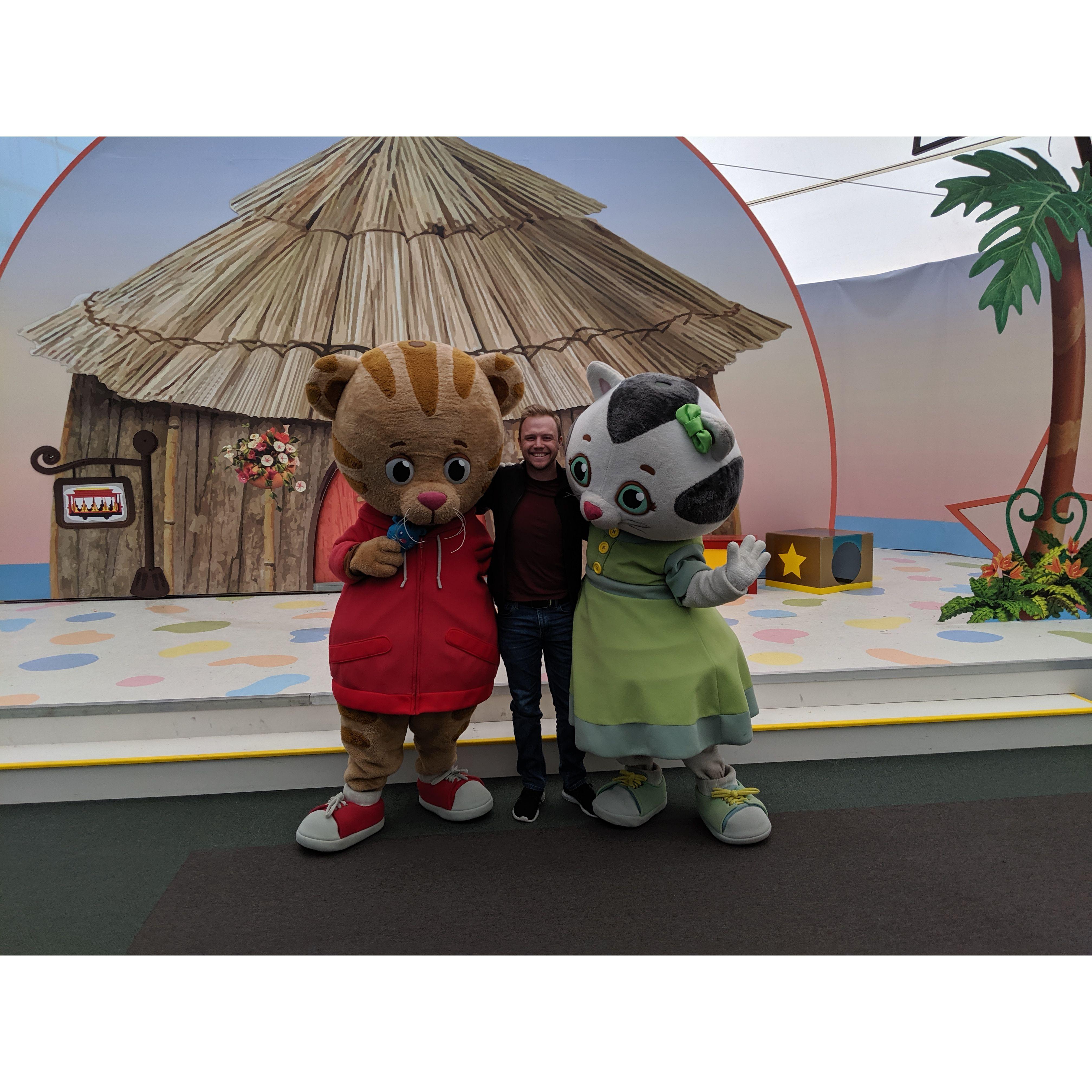 Travis getting to experience the glory that was Danielle as Katerina Kittycat at Story Land in New Hampshire.