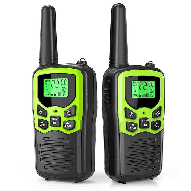 Walkie Talkies,MOICO Long Range Walkie Talkies for Adults Two-Way Radios with 22 Channels FRS VOX Scan LCD Display with LED Flashlight for Field, Survival Biking Hiking Camping 2 Pack (Green)