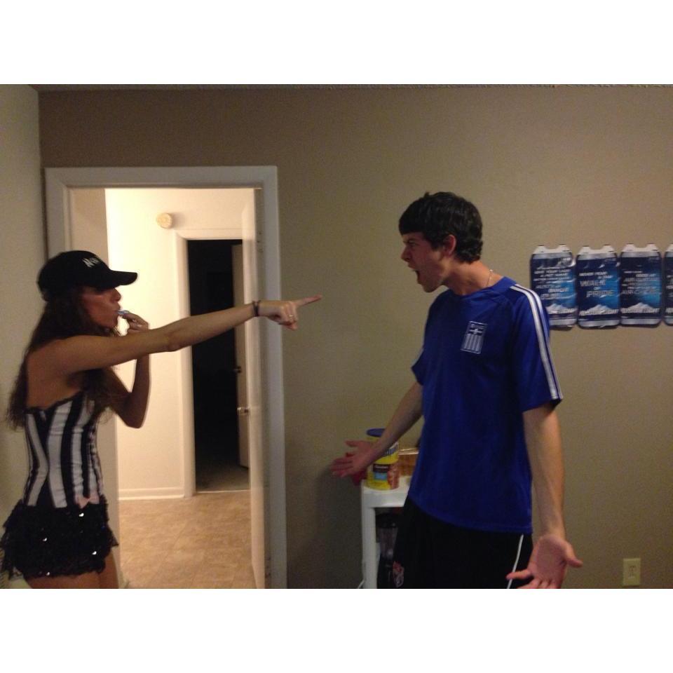 Junior year Halloween 2013! Soccer player and Referee!