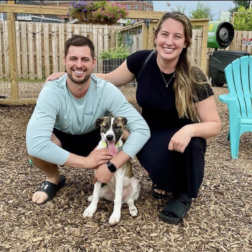 Our first play date at the dog park with Indy