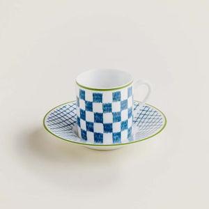 Hermes A Walk in the Garden Coffee Cup & Saucer, Blue