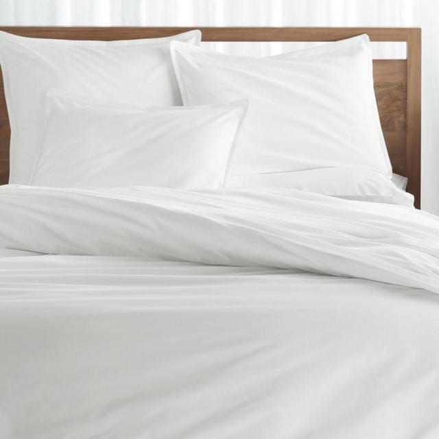 Haven White Percale Duvet Covers and Pillow Shams Complete Set