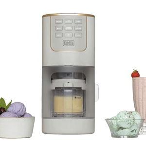 BLACK+DECKER Perfect Pint Ice Cream Maker for Homemade Frozen Treats, Gelato, Sorbet, Milkshakes, Frozen Yogurt, Light Ice Cream, Mix-Ins, Dairy-Free, Keto-Friendly Dessert Machine