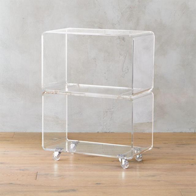 Peekaboo Acrylic Rolling Two Shelf