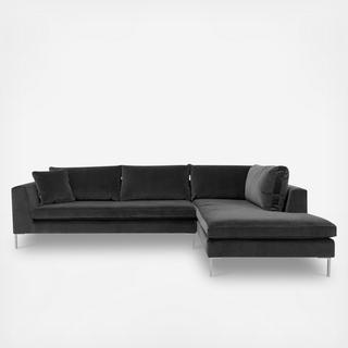 Carroll Gardens Right Facing Velvet Sectional