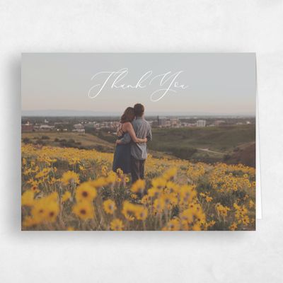 White Landscape Wedding Thank You - Meadowlark Photo