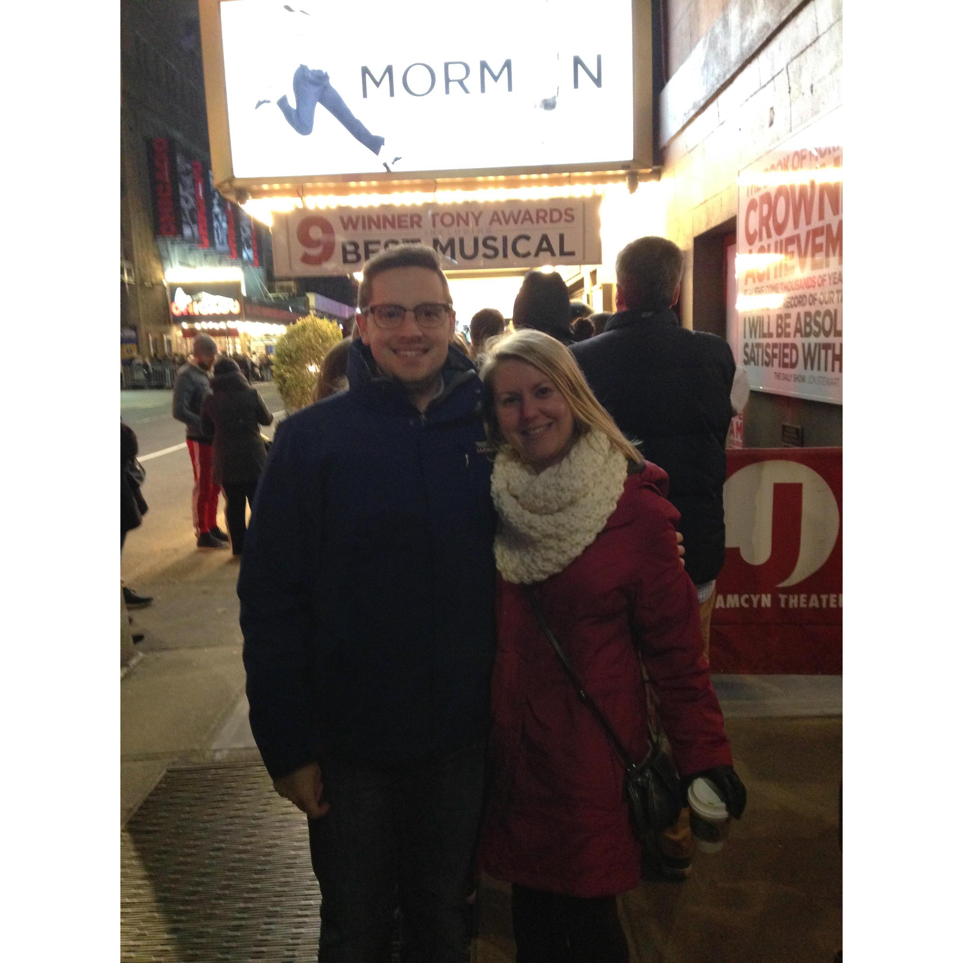 About to see Book of Mormon together for a date night!