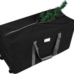 ProPik Rolling Christmas Tree Storage Bag, Fits Up to 7.5 Ft. Tall Disassembled Holiday Tree, 22" x 16" x 50", Large Heavy Duty Xmas Storage Container with 2 Wheels & Handles, 600D Oxford (Black)