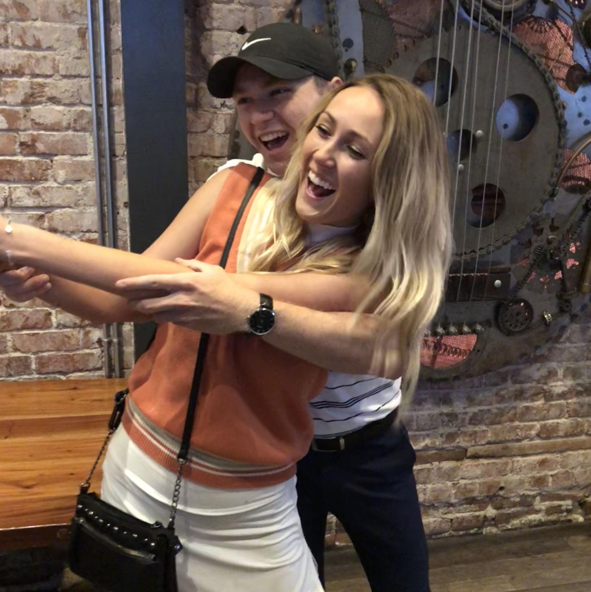 Fine-tuning our bar golf swings.