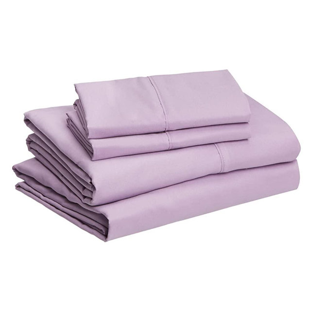 Amazon Basics Microfiber Sheet Set, King, Frosted Lavender