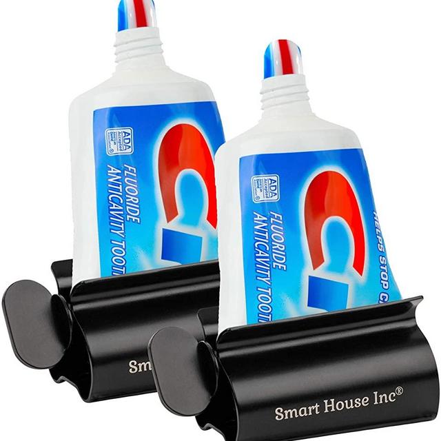 Toothpaste Squeezer Tube Roller Stainless Steel Tube Squeezer Rollers, Saves Toothpaste, Creams, Puts an end to Waste - Simple and Practical [Black]