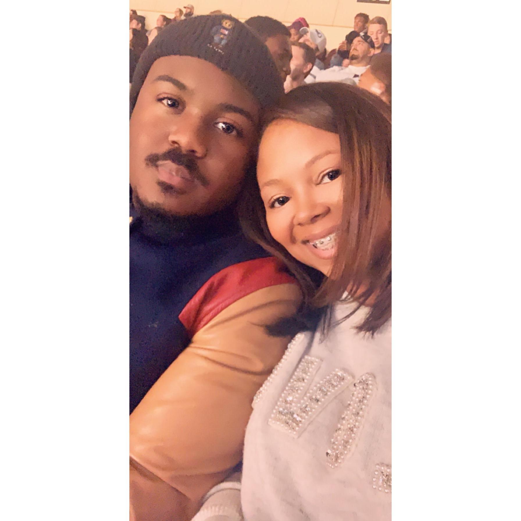 At the game