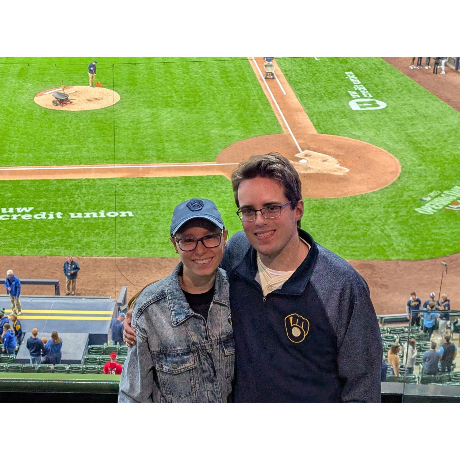 Anne's first Brewers game. (she's a yankees fan)