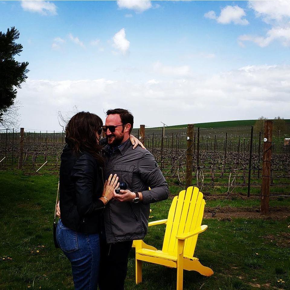 Moments after Evan proposed