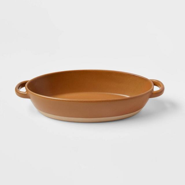 14" x 7" Stoneware Oval Baking Dish Orange - Threshold™