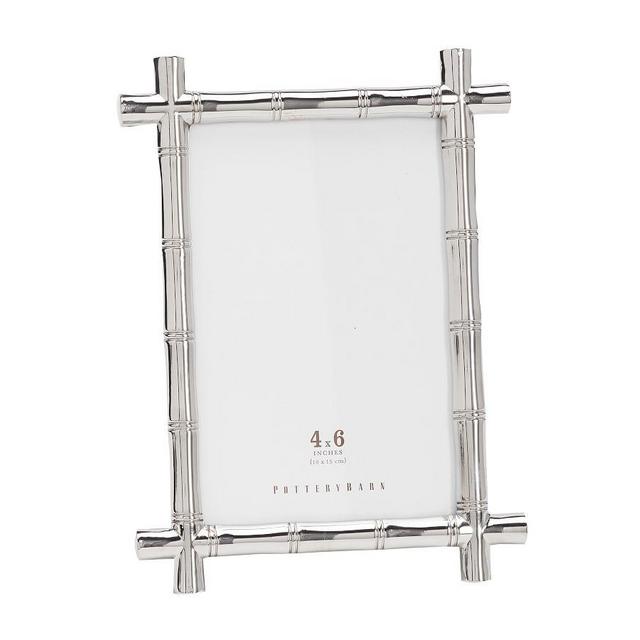 Bamboo Picture Frame, Silver, 4" x 6"