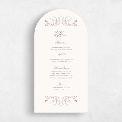 Pink Arch Wedding Menu - Camberley