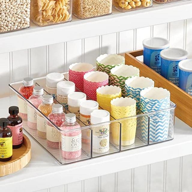 mDesign Plastic Kitchen Pantry Storage Bin - 2 Pack, Clear