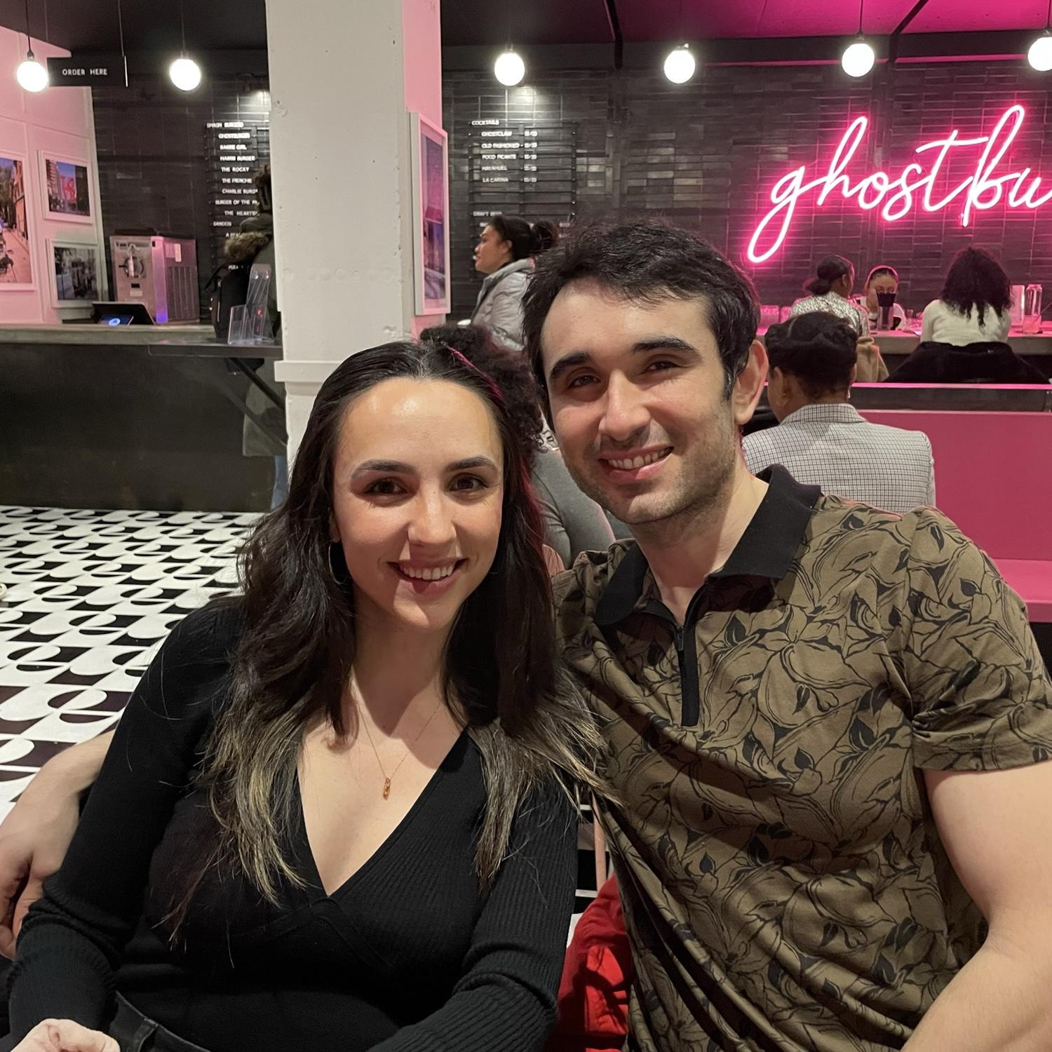February 2024 - Alex and Avery getting burgers with Alex’s parents in D.C.