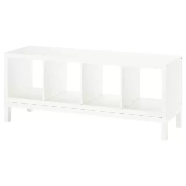 Shelving unit with underframe, white/white,