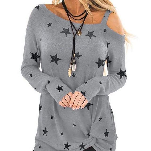 TEMOFON Women's Cold Shoulder Tops: Long Sleeve Casual Shirts Twist Knot Top Tunic Blouse Tshirt S-2XL