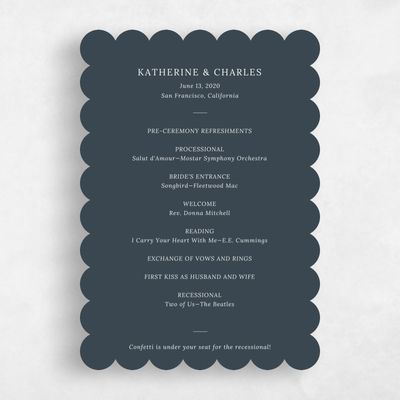 Blue Scalloped Wedding Program - Stevens