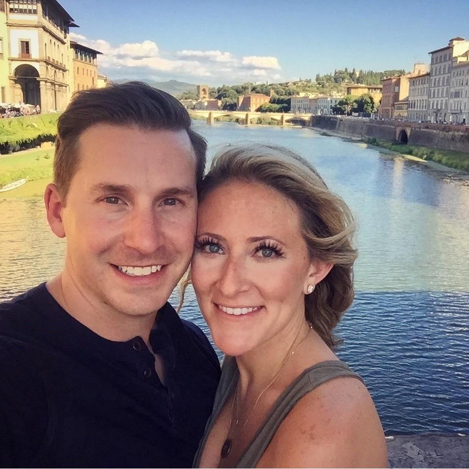 At the Ponte Vecchio in Italy! Photo was taken after a bottle of wine...or two.