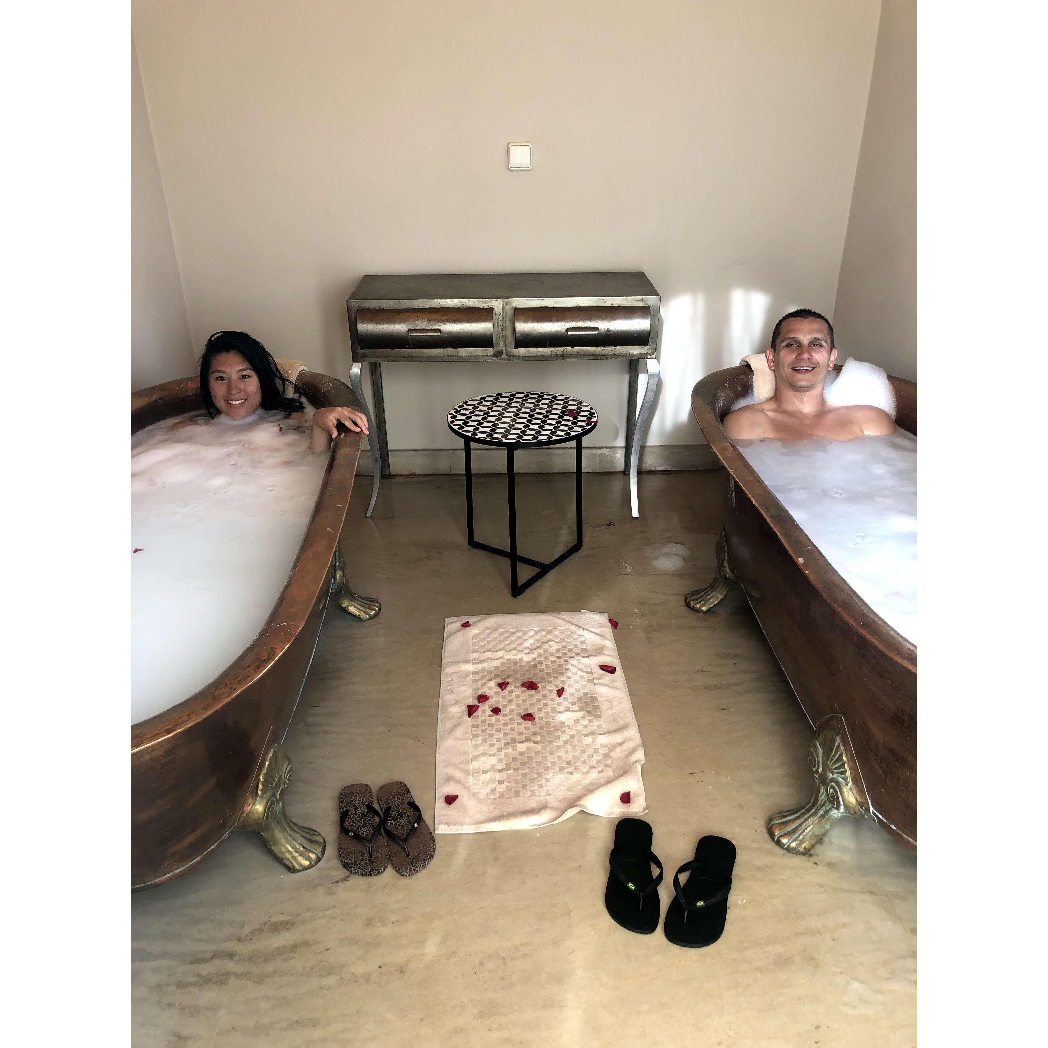 SPA and relaxation after hiking 3,000 meters mountain in Imlil, Morocco.