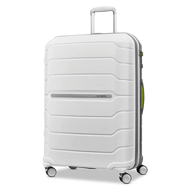 Samsonite Freeform Hardside Expandable with Dual Spinner Wheels, Checked-Large 28-Inch, White/Grey