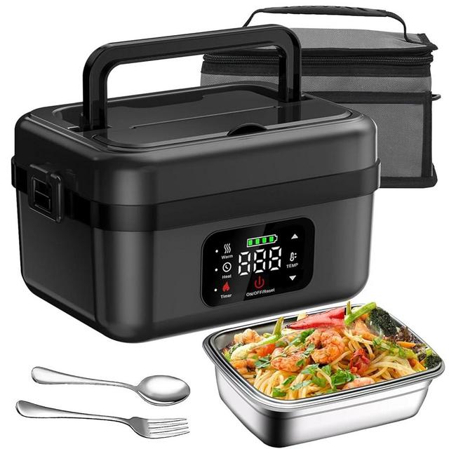 SUPCOOKI Cordless Electric Lunch Box for Adults,16000mAh Self-Heating Food Warmer with 1L/4.2 Cups Leak-Proof Container,Rechargeable Portable Heated Lunch Box for Office,Travel, Car, Picnic&Outdoor