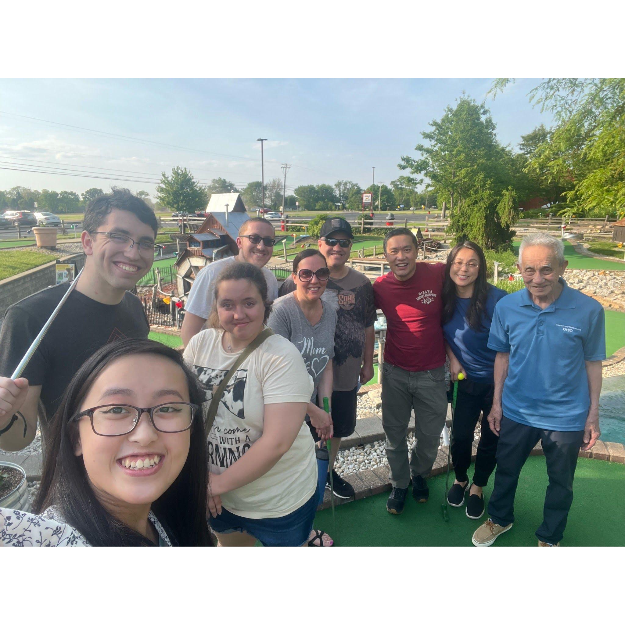 May 22, 2023 - Michael's family came down to Dayton for a family vacation and went out with Josie's family for mini golf and Young's ice cream
