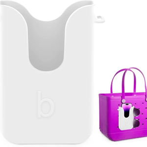 BestStone Silicone Phone Holder for Bogg Bags, Compatible Phone Case Attachment & Similar Beach Tote Bag Accessory – Ideal Holder for Bogg, White