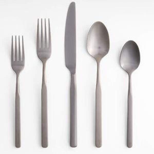 C+B Mercer Gunmetal 5-Piece Flatware Place Setting