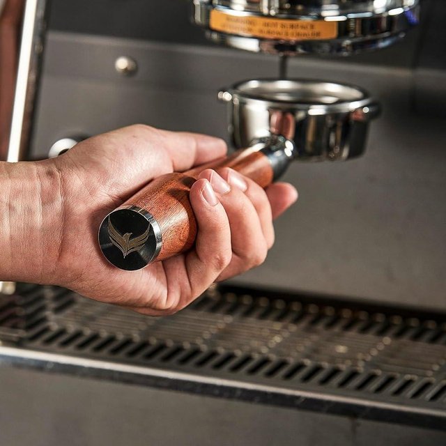 KNODOS 54mm Bottomless Portafilter Breville Compatible 3 Ears - Ergonomic Rosewood Handle & Naked Double Shot Filter Basket, Fits Barista Express, Pro, Touch, Bambino Plus, Infuser, Duo Temp Pro