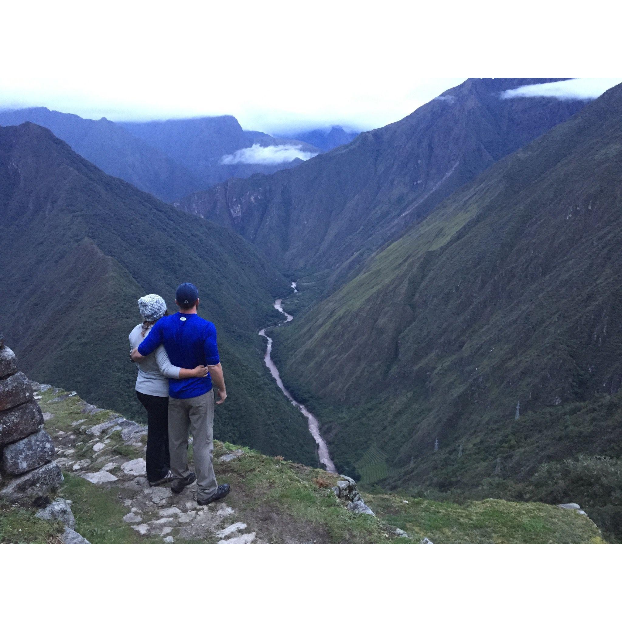 At the highest point (13,829ft) on the Incan Trail to Machu Picchu, Peru 2014.