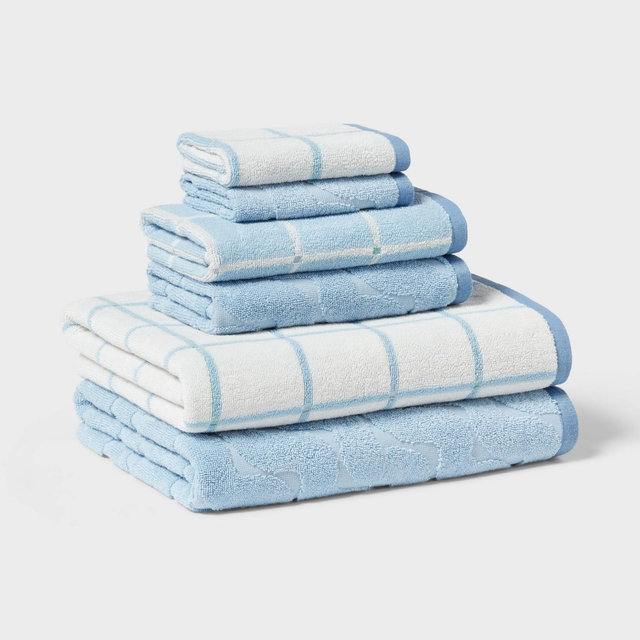 6pc Bath Towel Bundle Set Blue - Room Essentials™