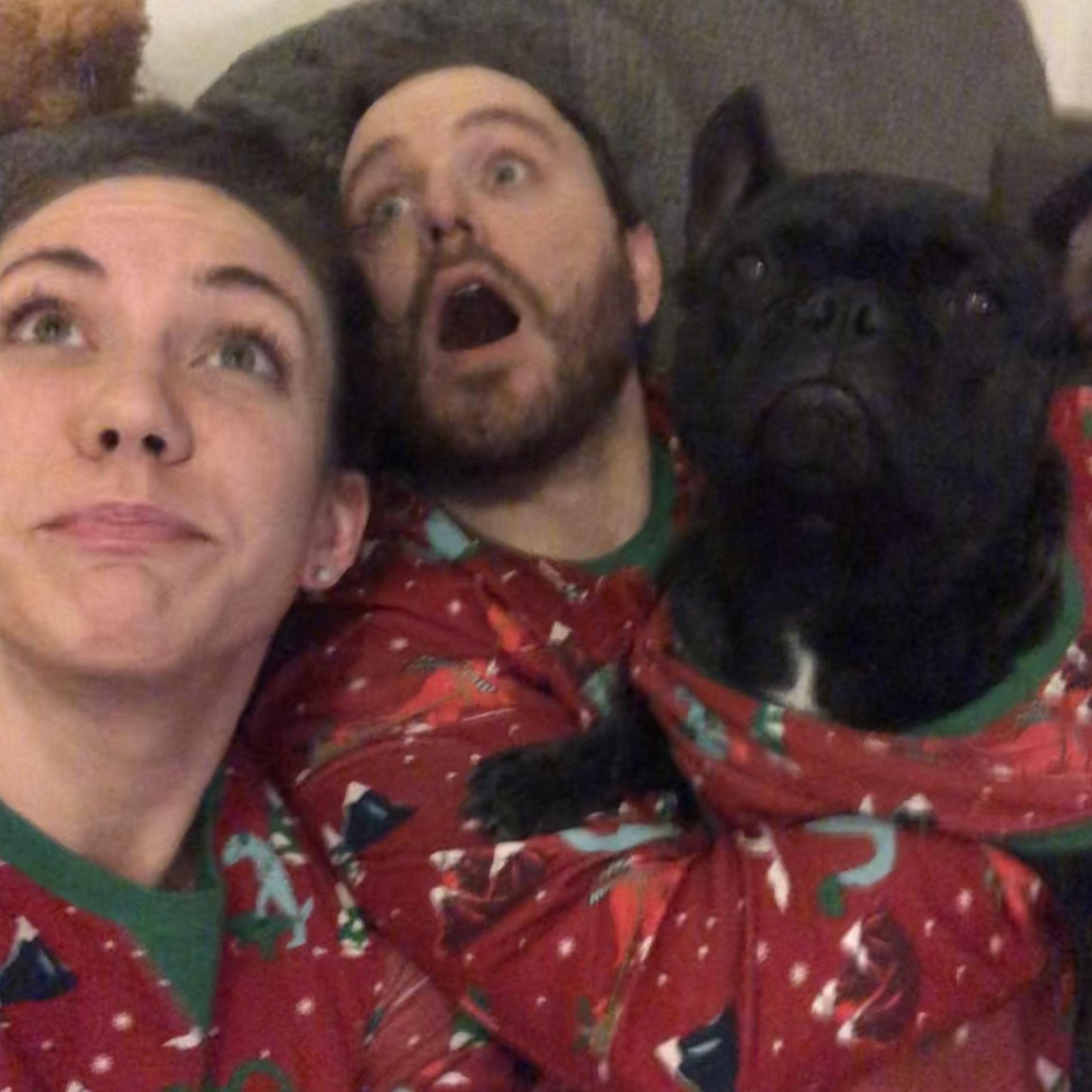 The matching pajamas were his idea
