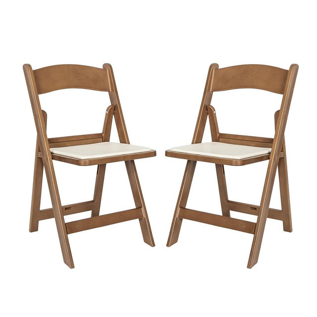 Flash Furniture Hercules Folding Resin– 2 Pack 800LB Weight Capacity Event Chair, Set of 2, Chestnut
