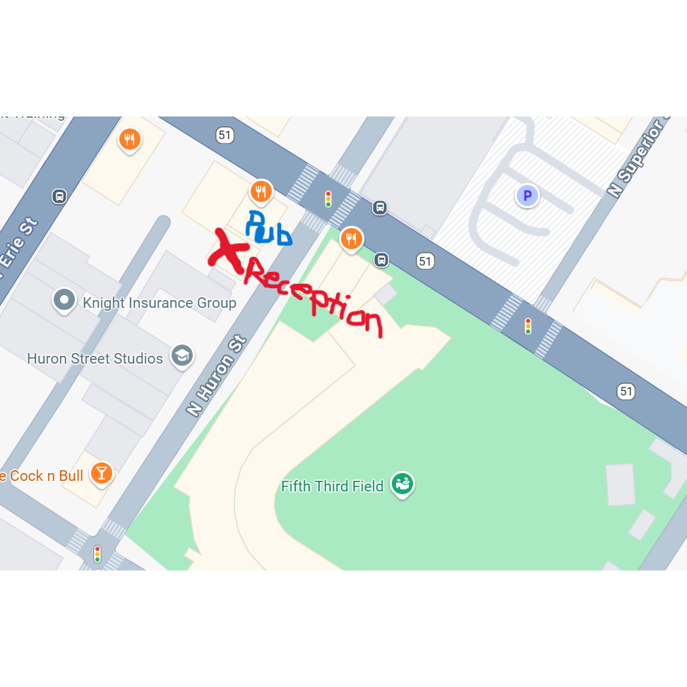 Map of reception location