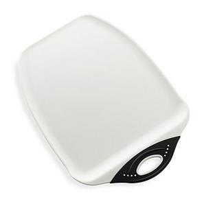 Dexas® Chop and Scoop™ Large Cutting Board in White/Black